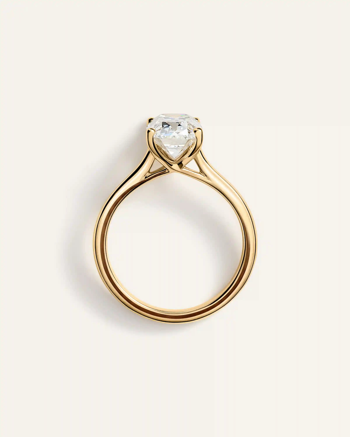 Lab Grown Diamond Antique Cushion Trellis Cathedral Engagement Ring - 3ct