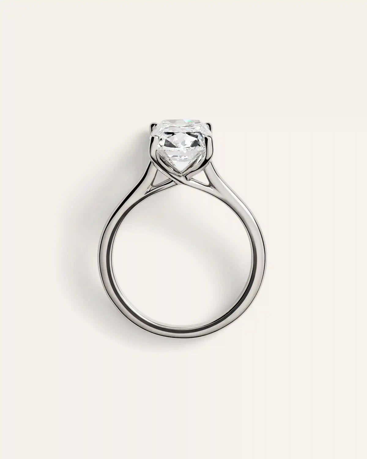 Lab Grown Diamond Antique Cushion Trellis Cathedral Engagement Ring - 4ct