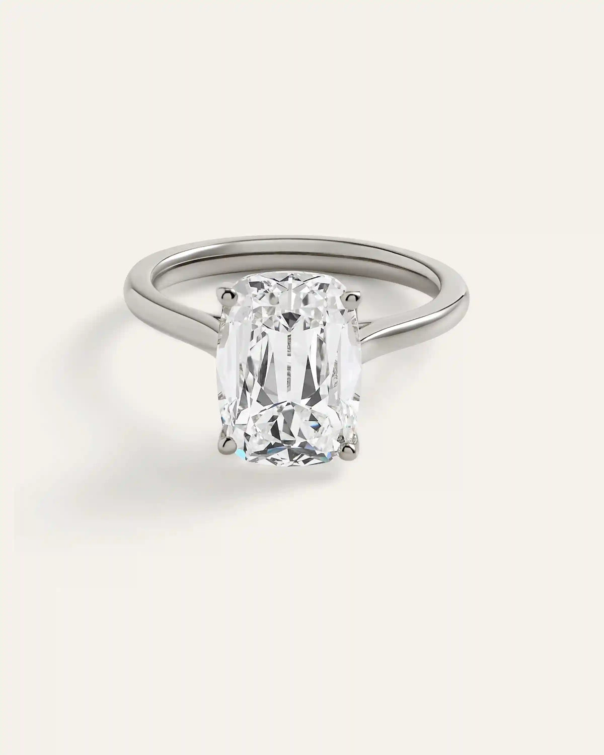 Lab Grown Diamond Antique Cushion Trellis Cathedral Engagement Ring - 5ct