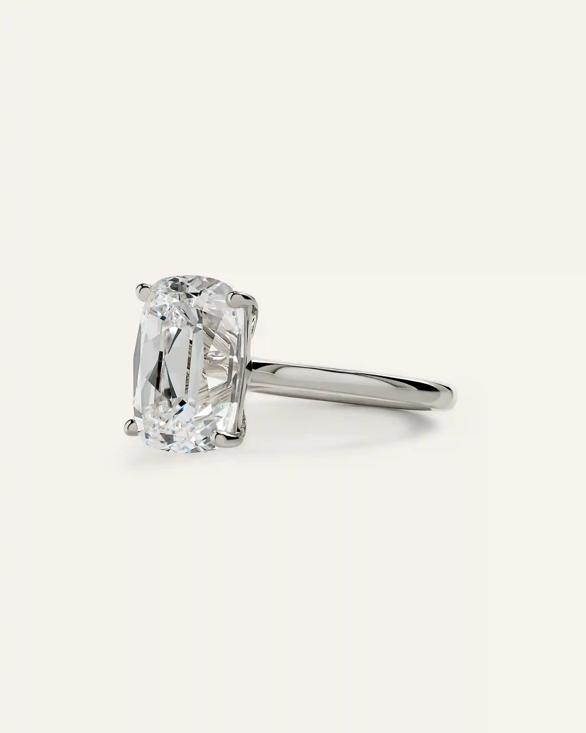 Lab Grown Diamond Antique Cushion Trellis Cathedral Engagement Ring - 5ct