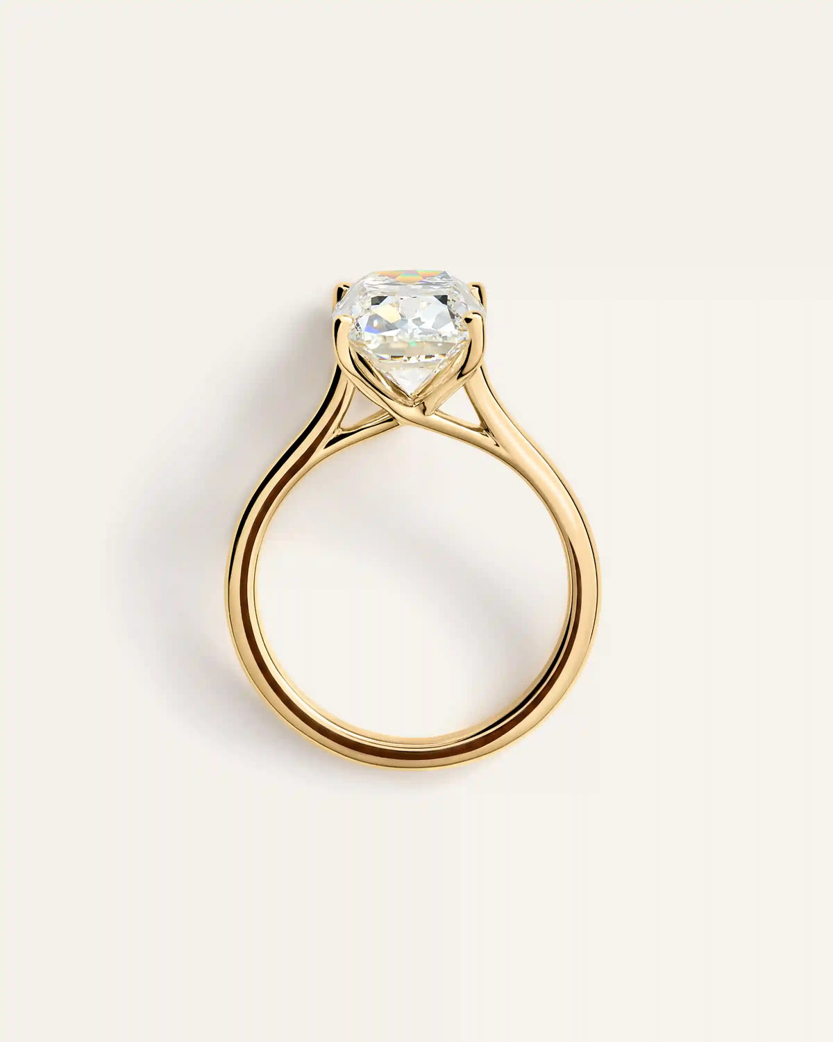 Lab Grown Diamond Antique Cushion Trellis Cathedral Engagement Ring - 5ct