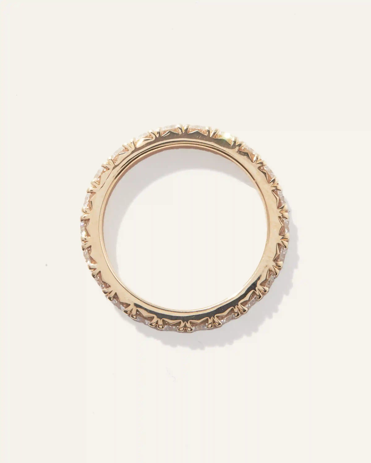 14K Gold Lab Grown Diamond French Pave Eternity Band