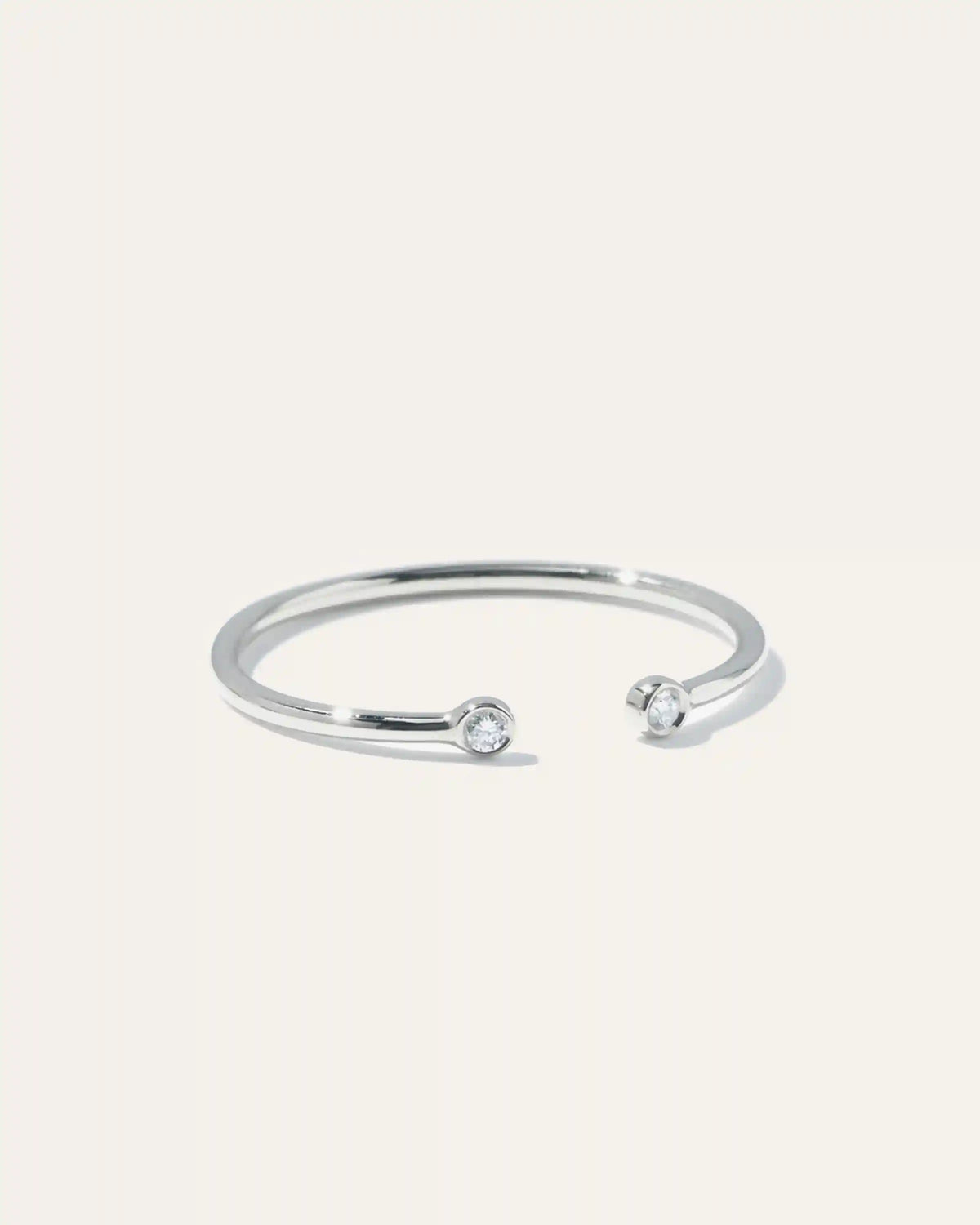 14K Gold Diamond Bezel Open Ring