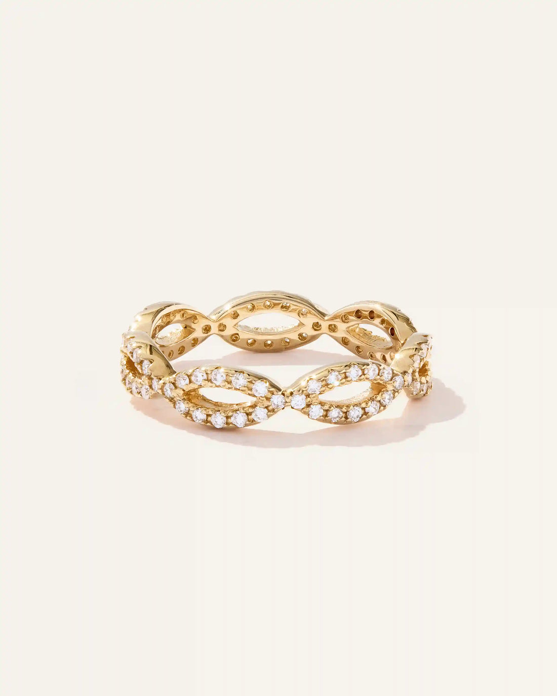 14K Gold Diamond Infinity Band