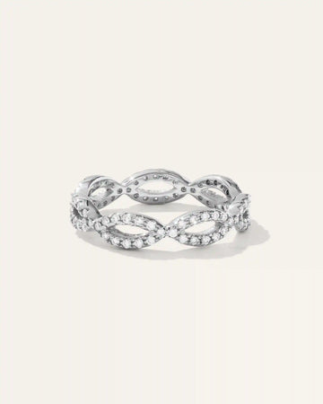 14K Gold Diamond Infinity Band