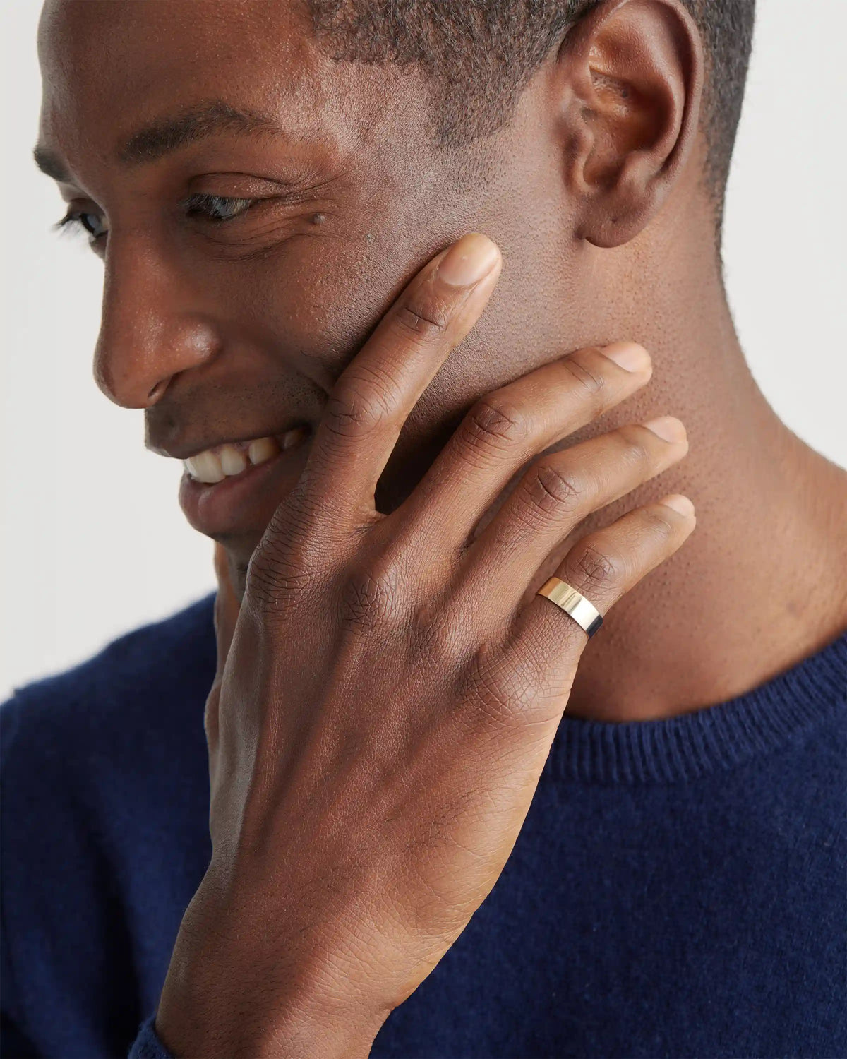 14K Gold Lightweight Flat Edge Band