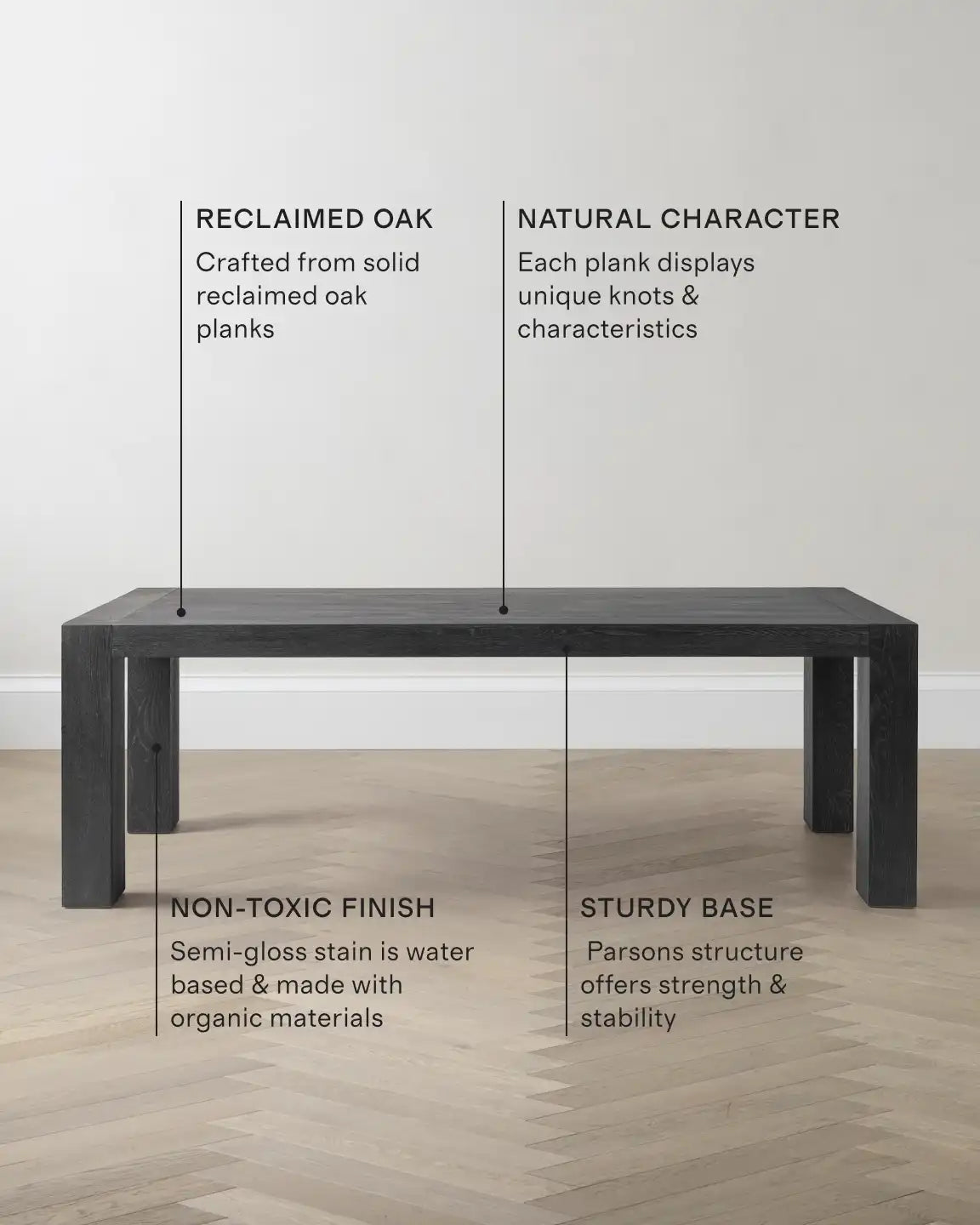 Reclaimed Oak Parsons Dining Table