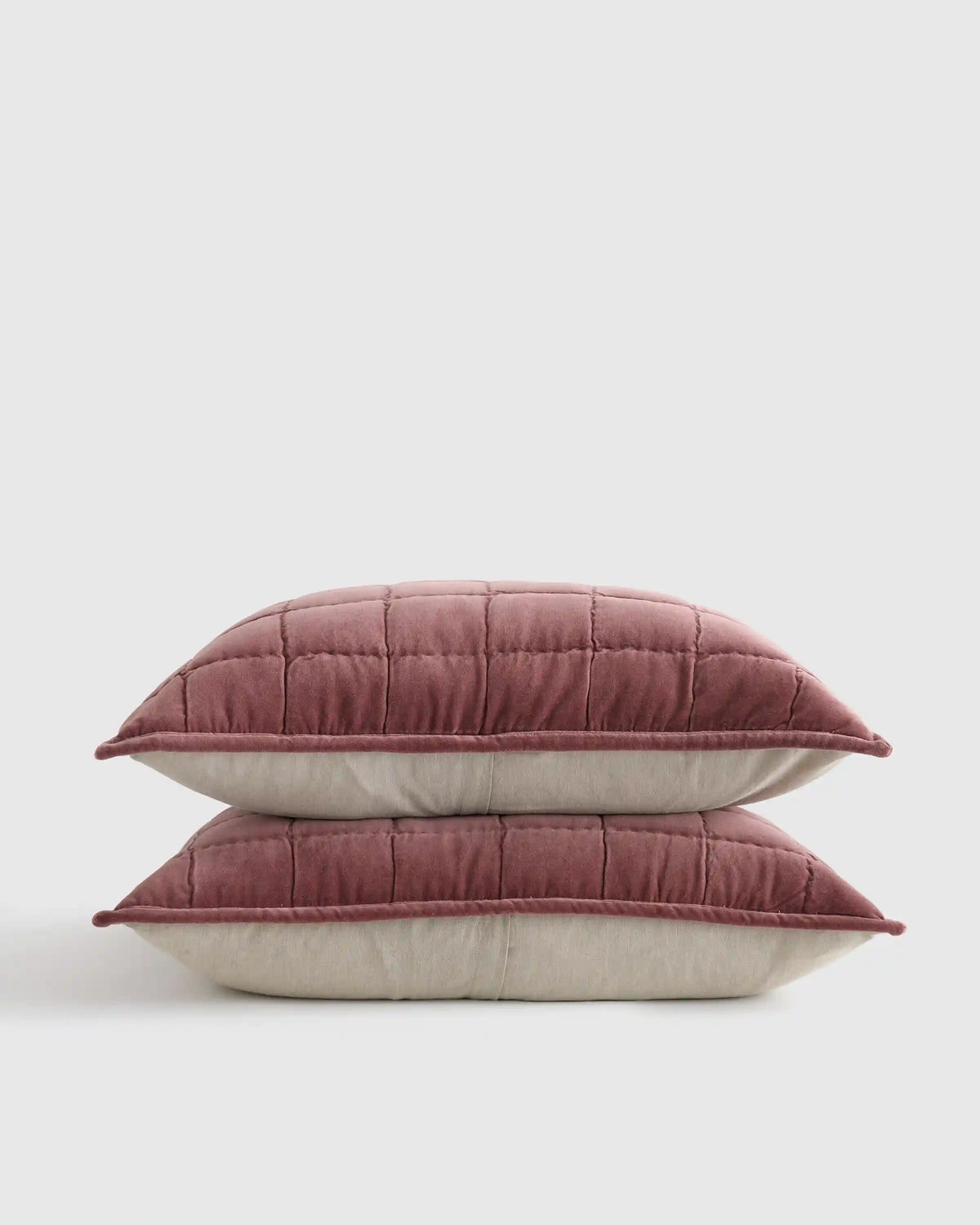 Cotton Velvet Box Quilted Sham Set