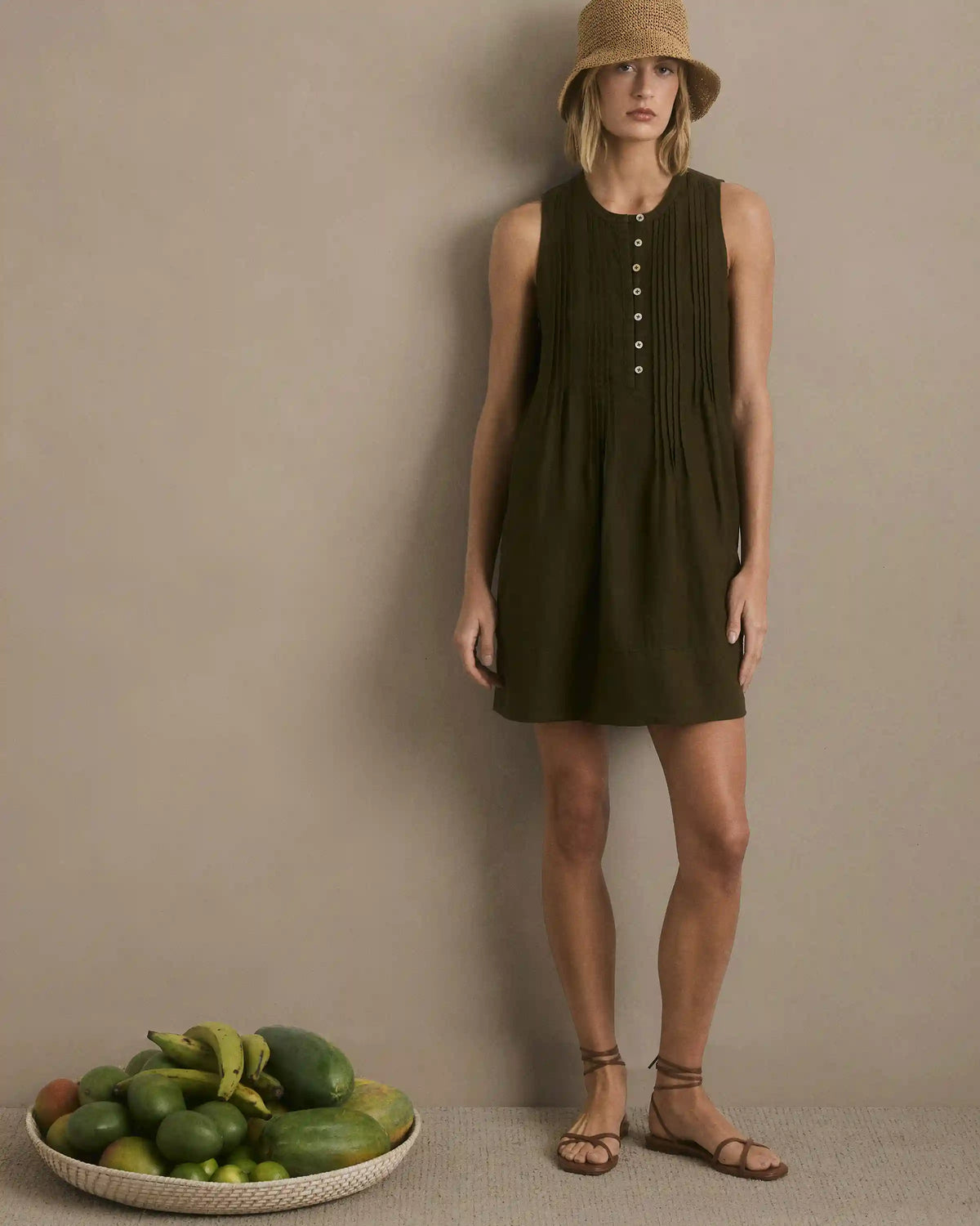 100% European Linen Sleeveless Swing Dress
