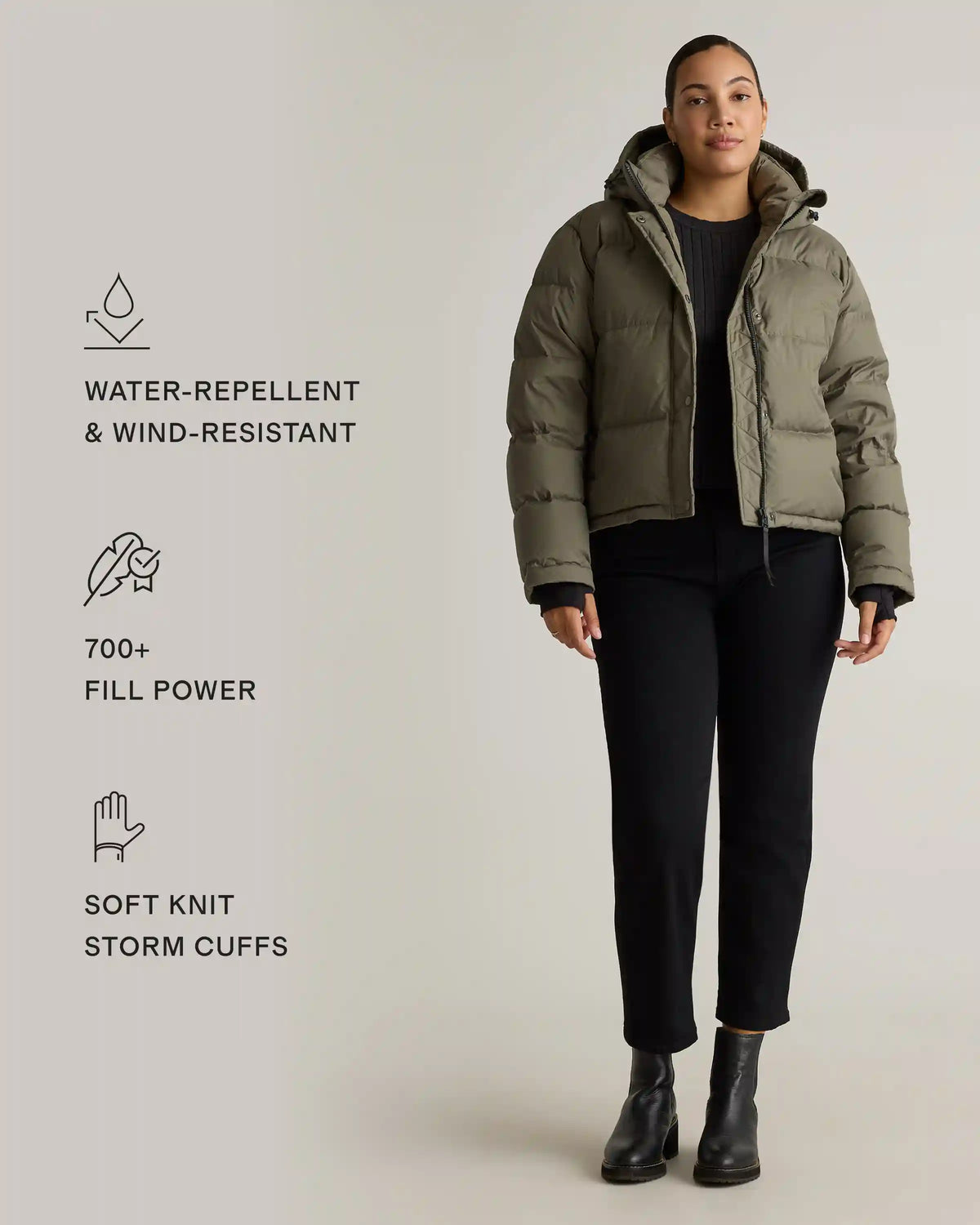 Responsible Down Cropped Puffer Jacket