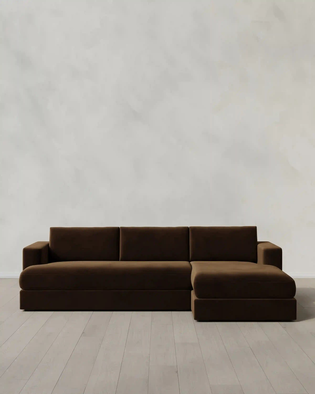 Sierra Curved Arm Chaise Sectional in Performance Velvet