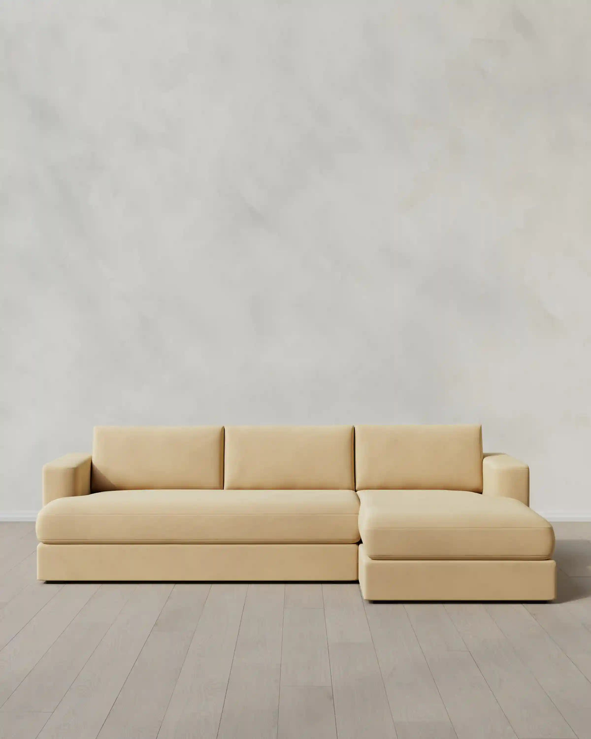 Sierra Curved Arm Chaise Sectional in Performance Velvet