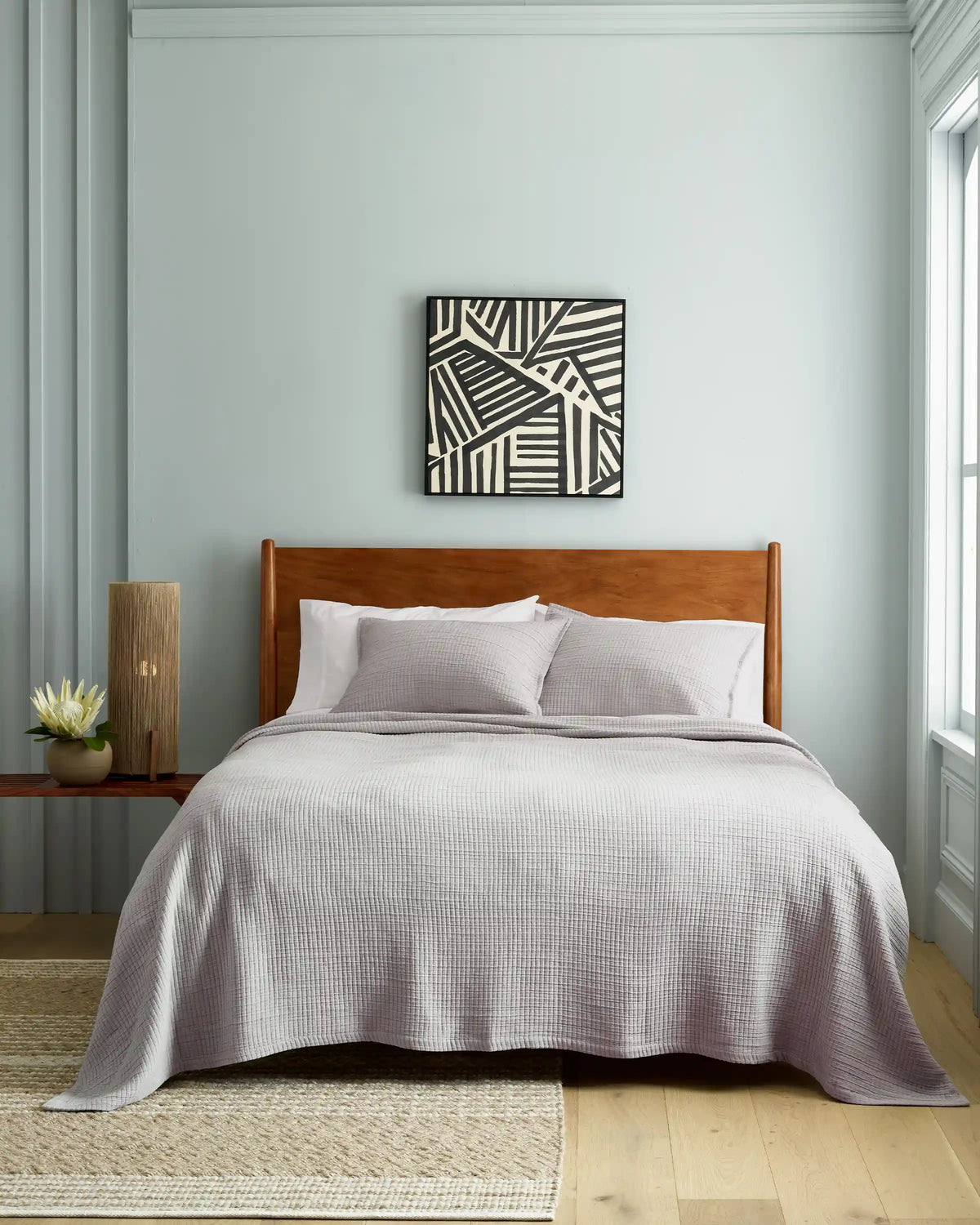 Organic Ribbed Cotton Coverlet Set