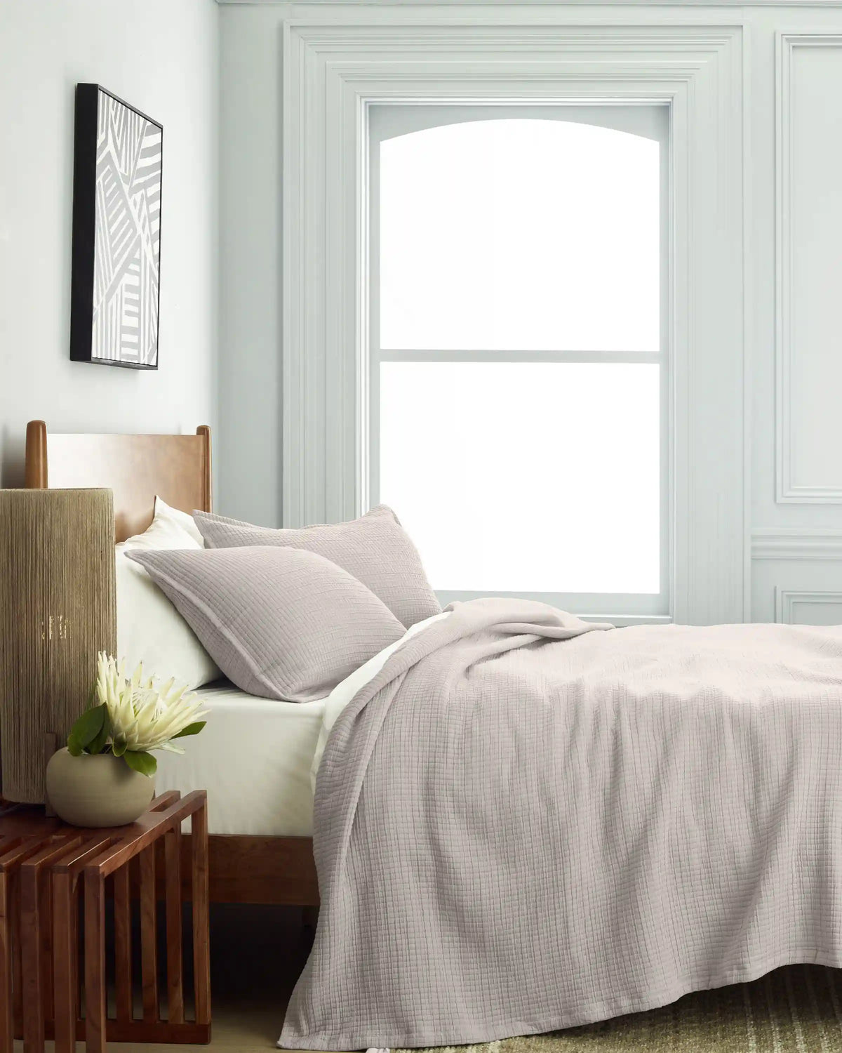 Organic Ribbed Cotton Coverlet Set