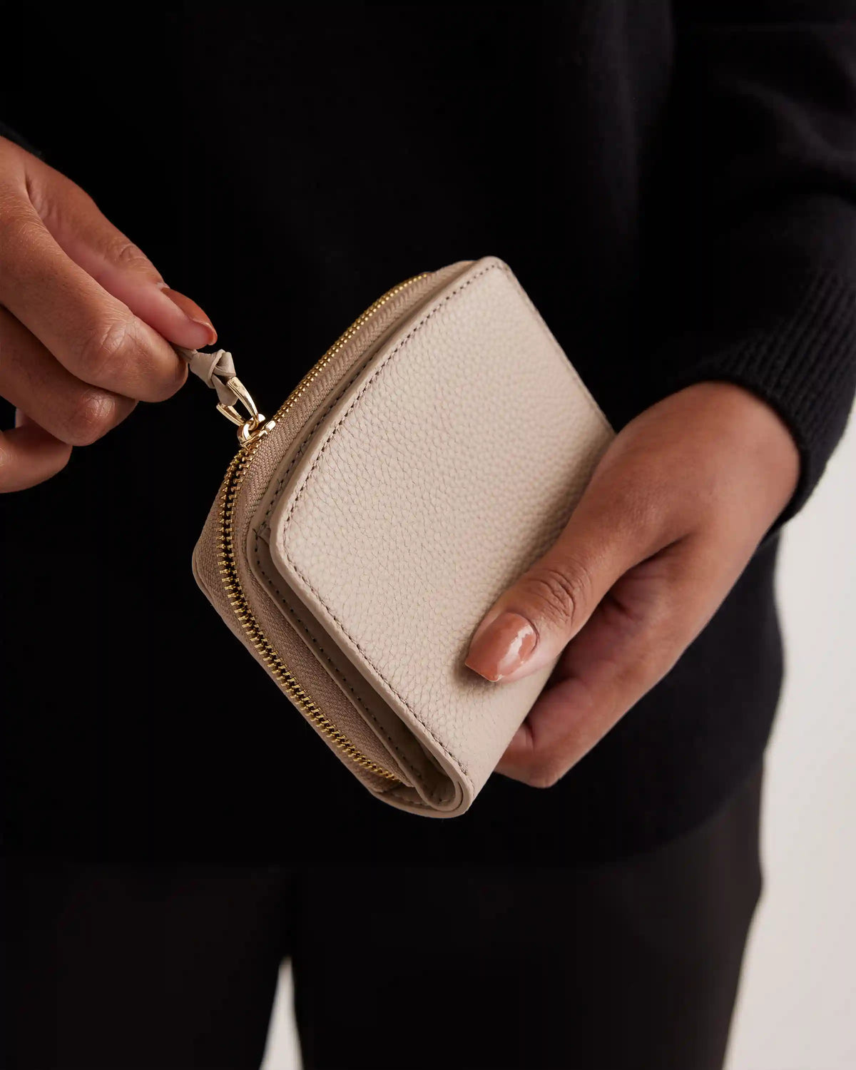 Italian Pebbled Leather Compact Wallet