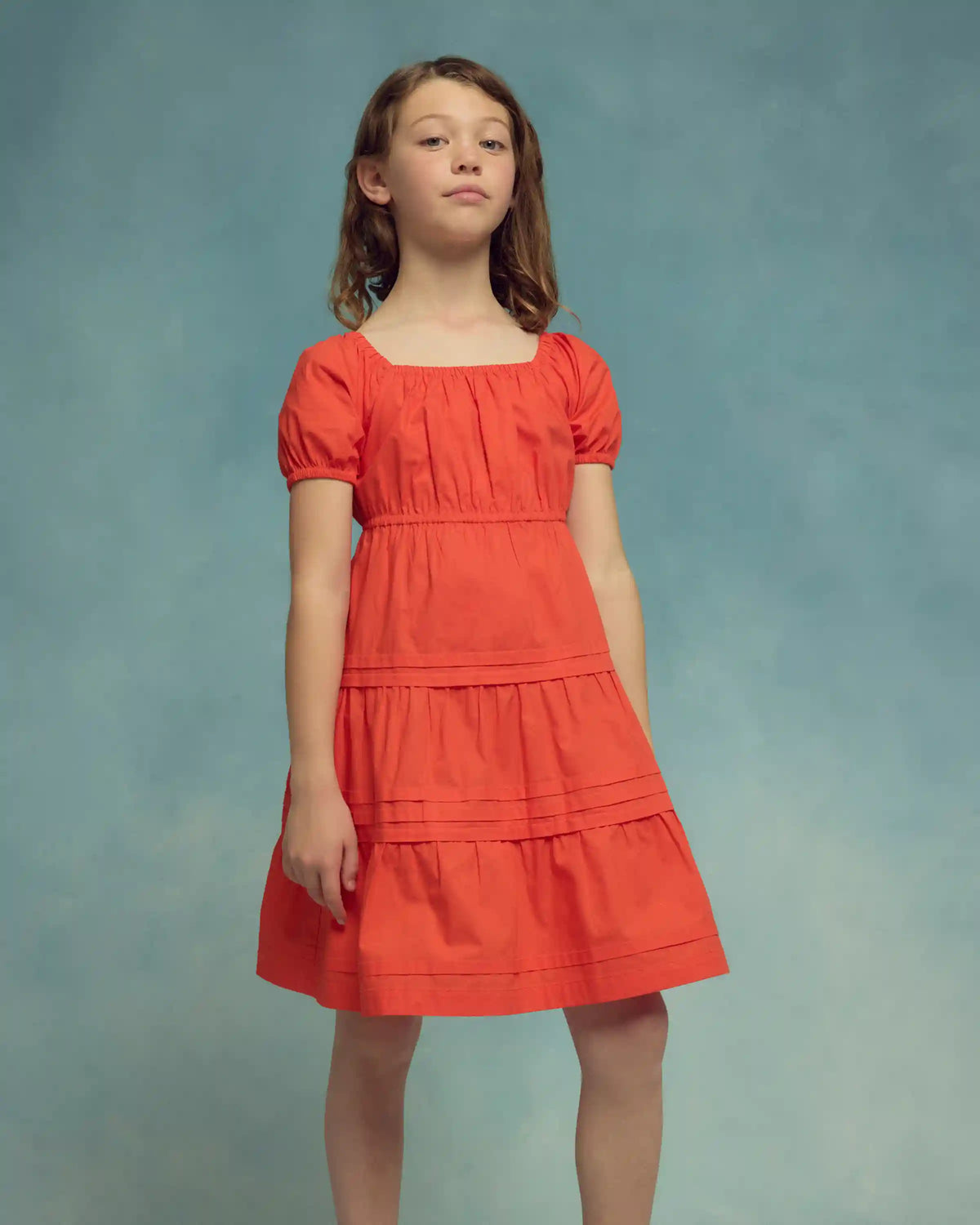 100% Organic Cotton Poplin Tiered Dress