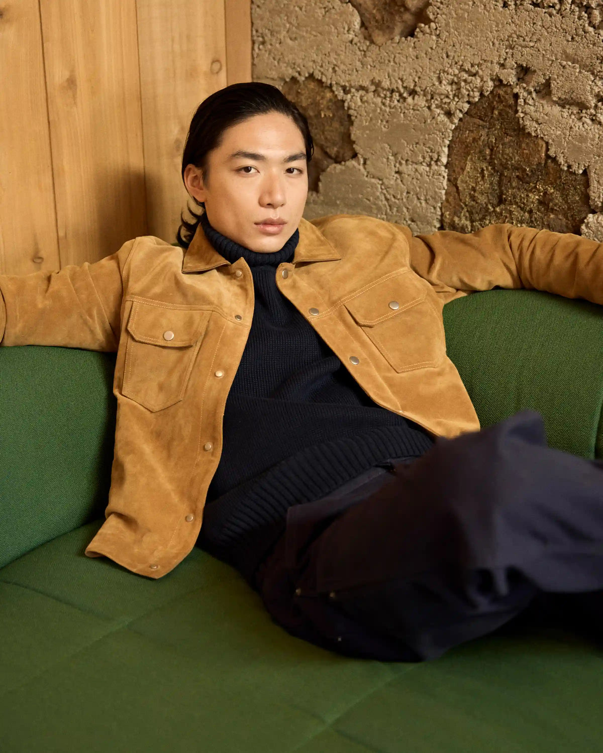Italian Suede Trucker Jacket
