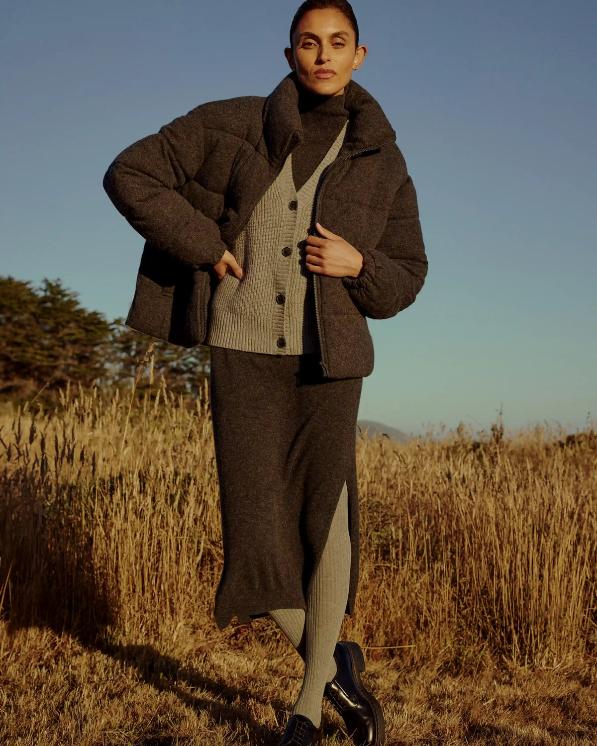 Mongolian Cashmere Turtleneck Midi Sweater Dress
