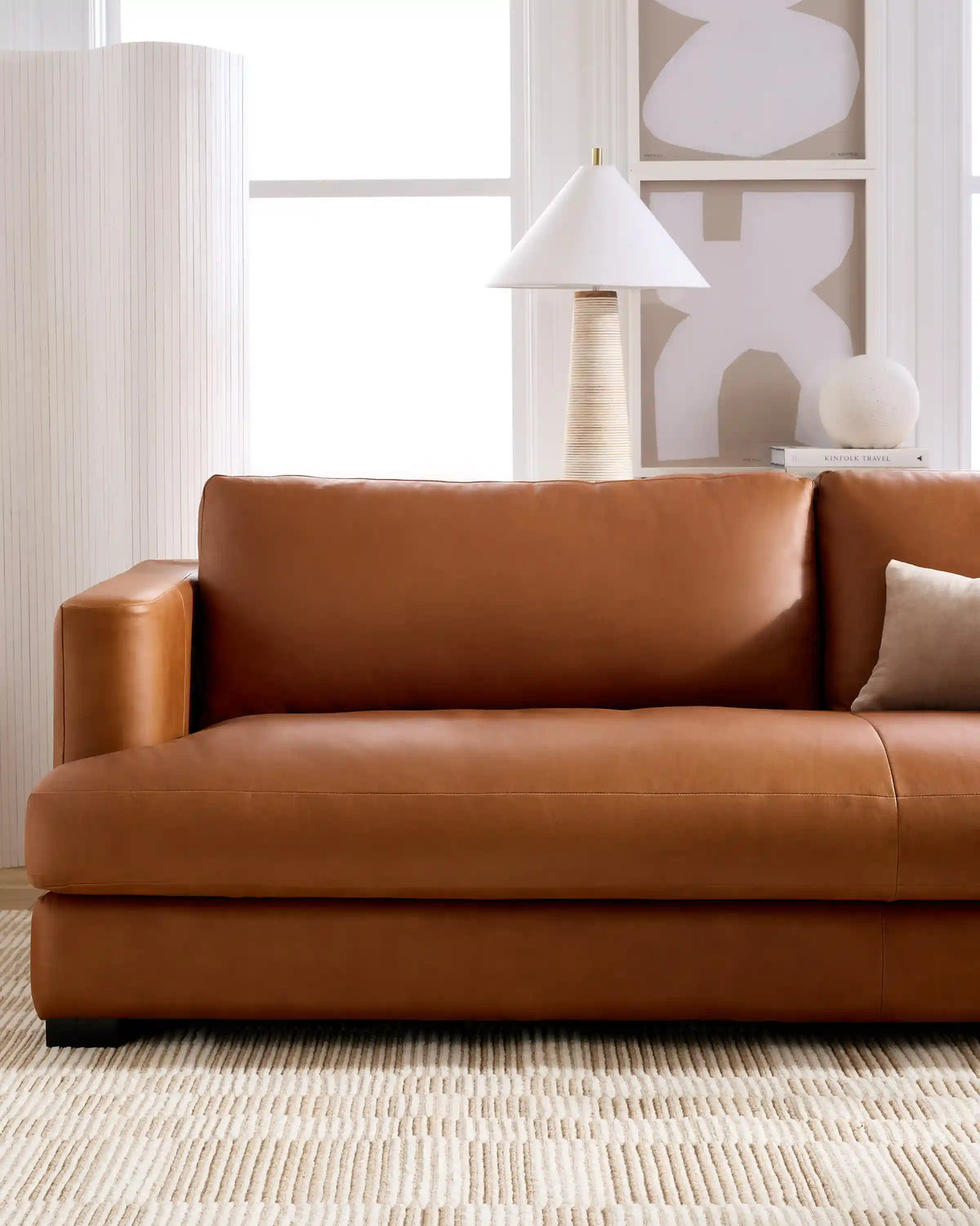 Sierra Curved Arm L Sectional in Leather