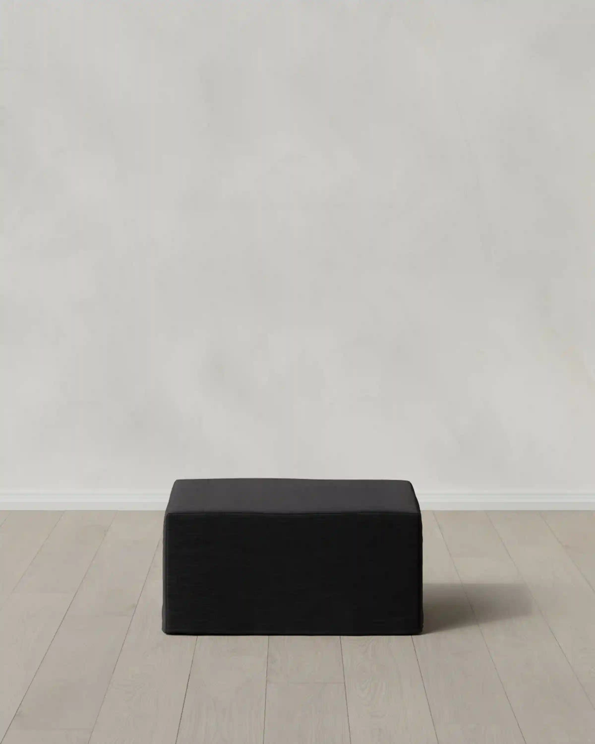 Ellery Slipcover Ottoman in Performance Linen