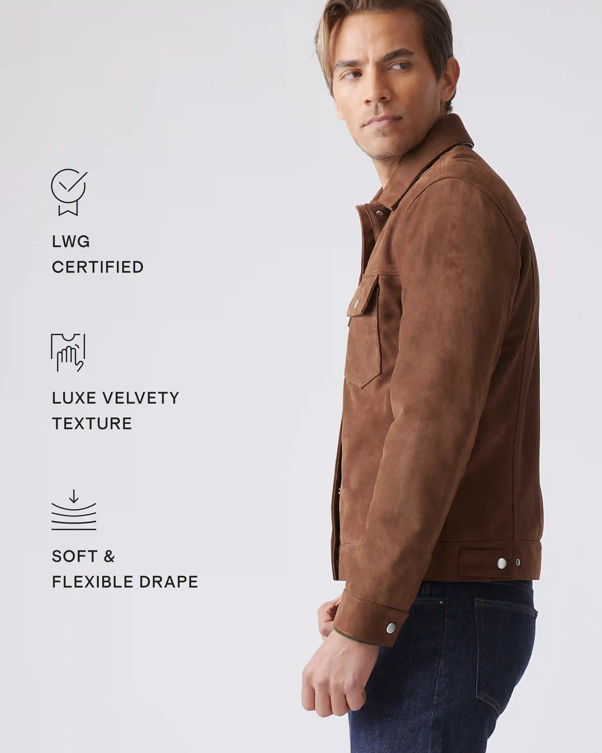Italian Suede Trucker Jacket