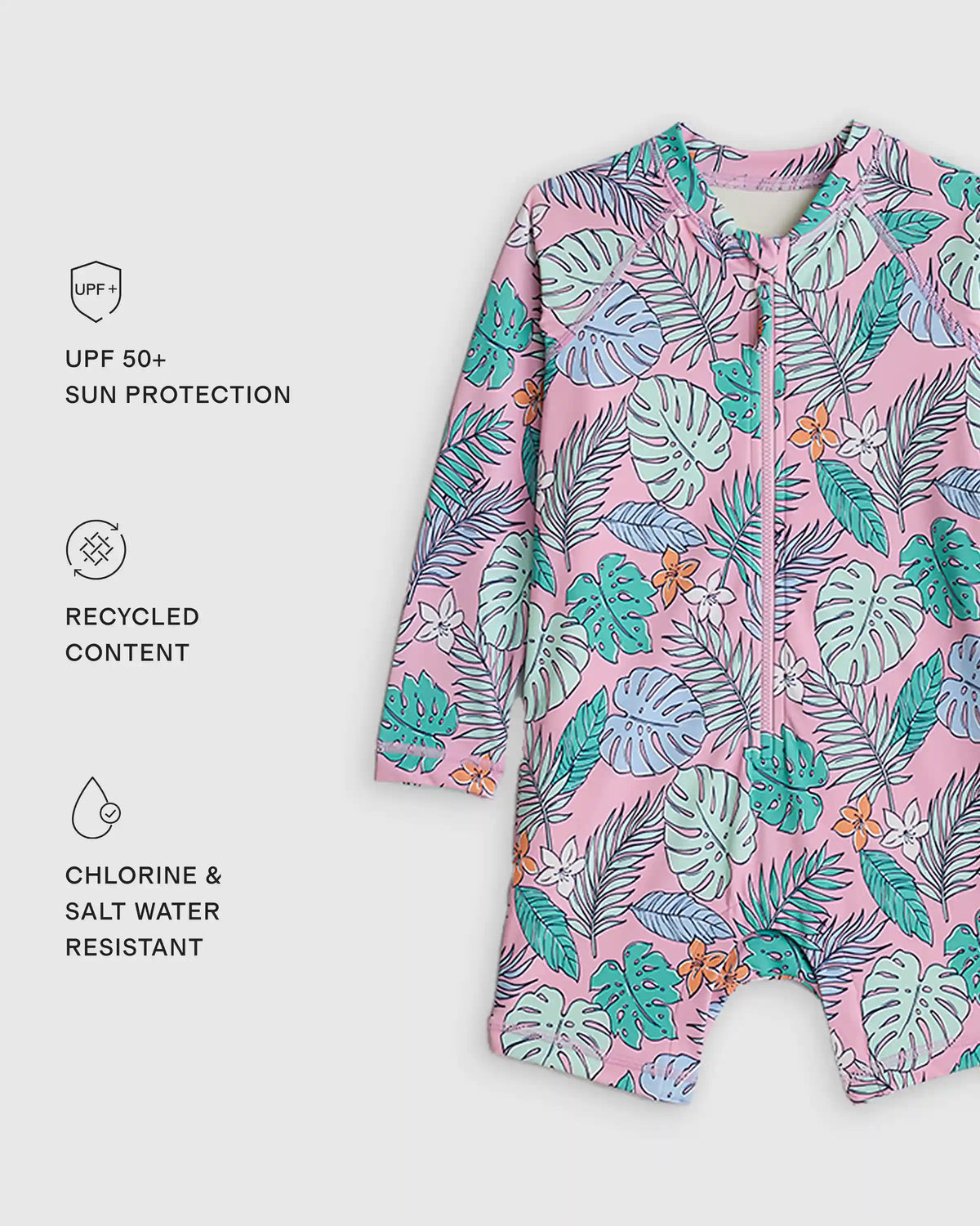 Long Sleeve Zip-Up Rash Guard One-Piece