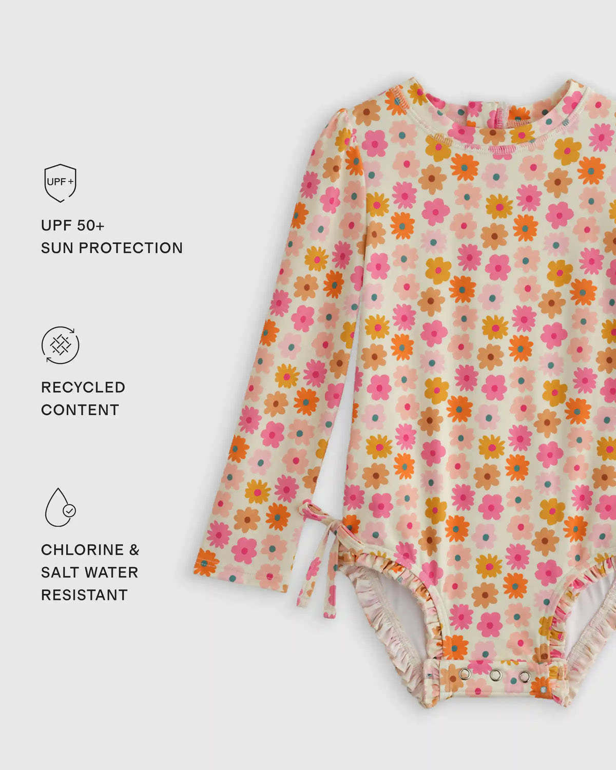 Long Sleeve Tie One-Piece Swimsuit