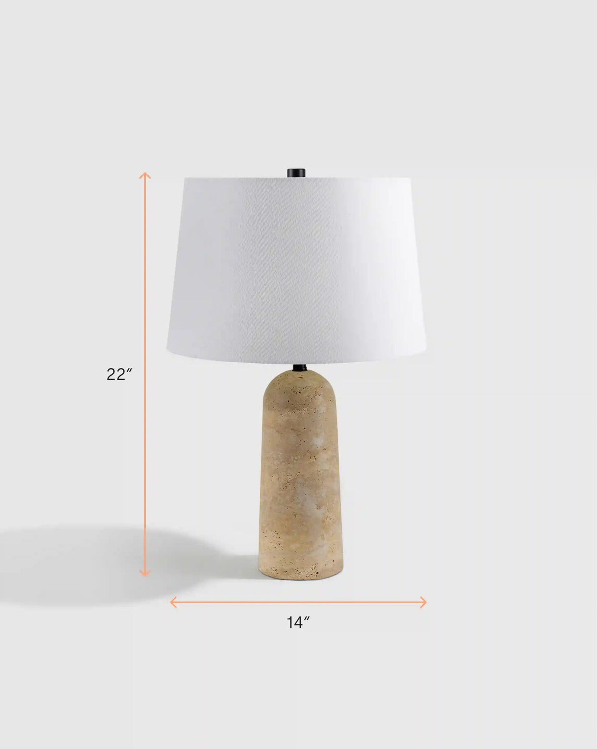 Travertine Table Lamp with Drum Shade