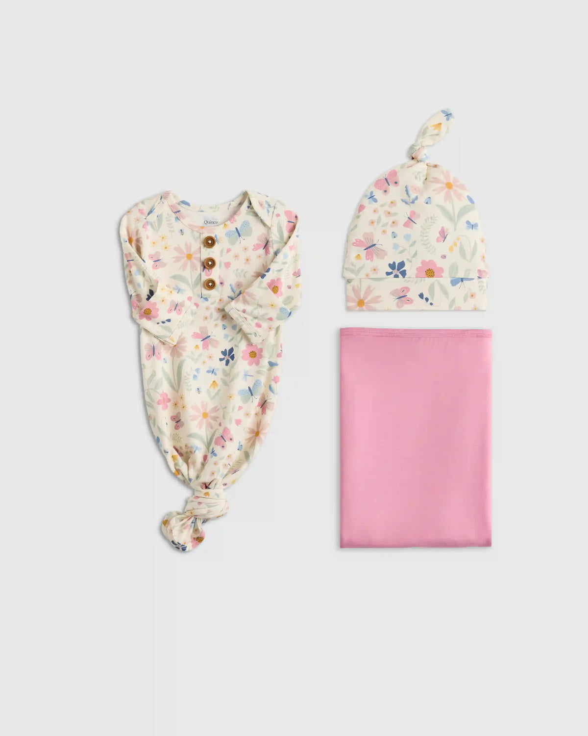 Bamboo Gown, Hat & Swaddle Layette Set