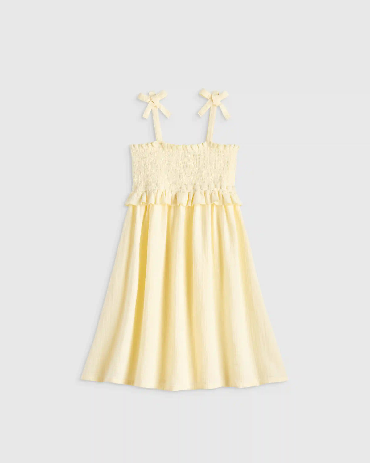 Girls Sleeveless Smocked Organic Cotton Gauze Dress