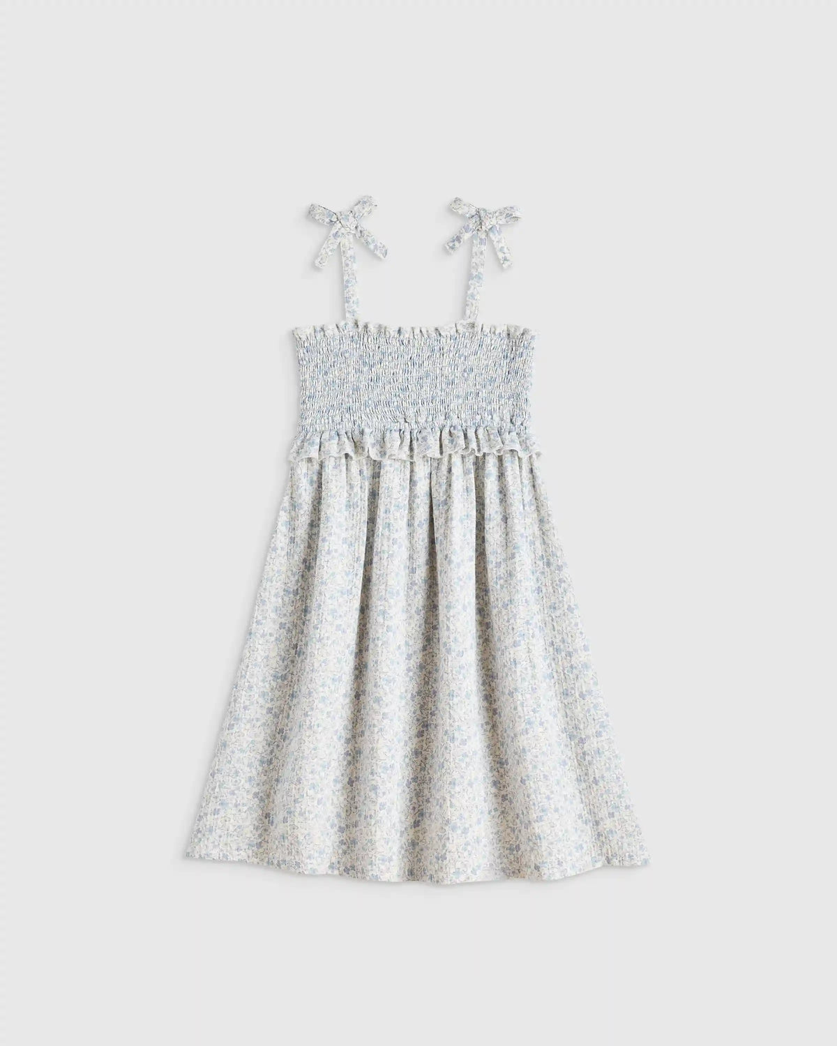 Girls Sleeveless Smocked Organic Cotton Gauze Dress