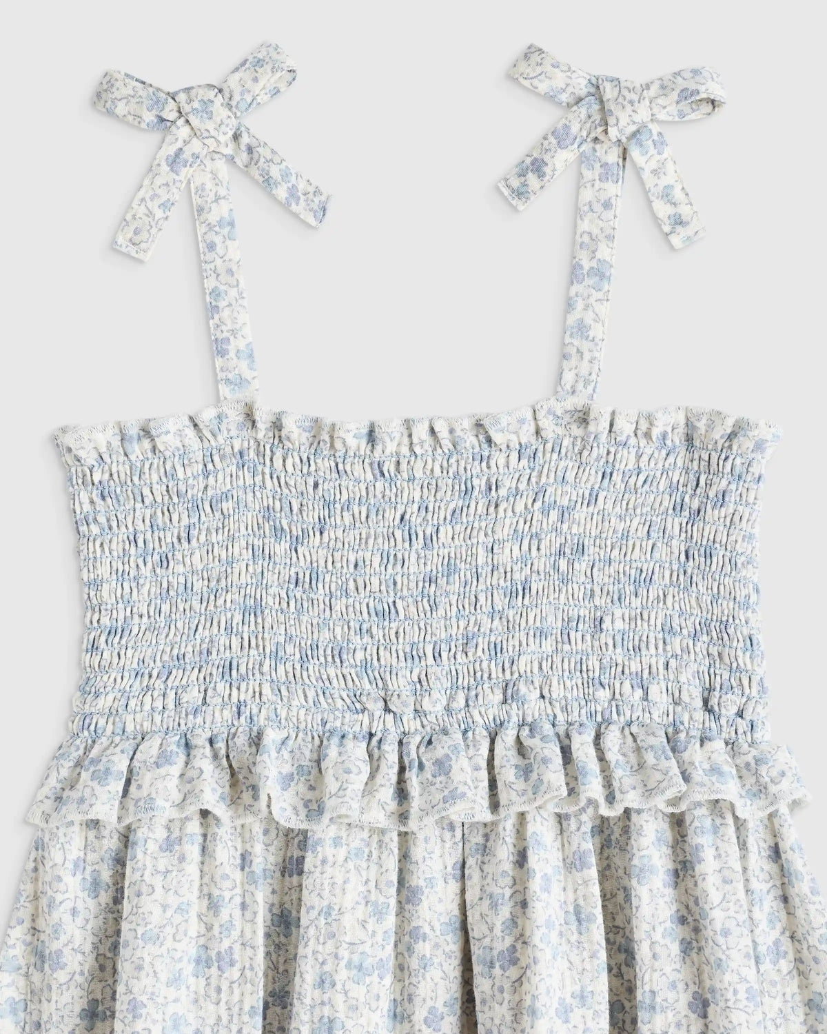 Girls Sleeveless Smocked Organic Cotton Gauze Dress