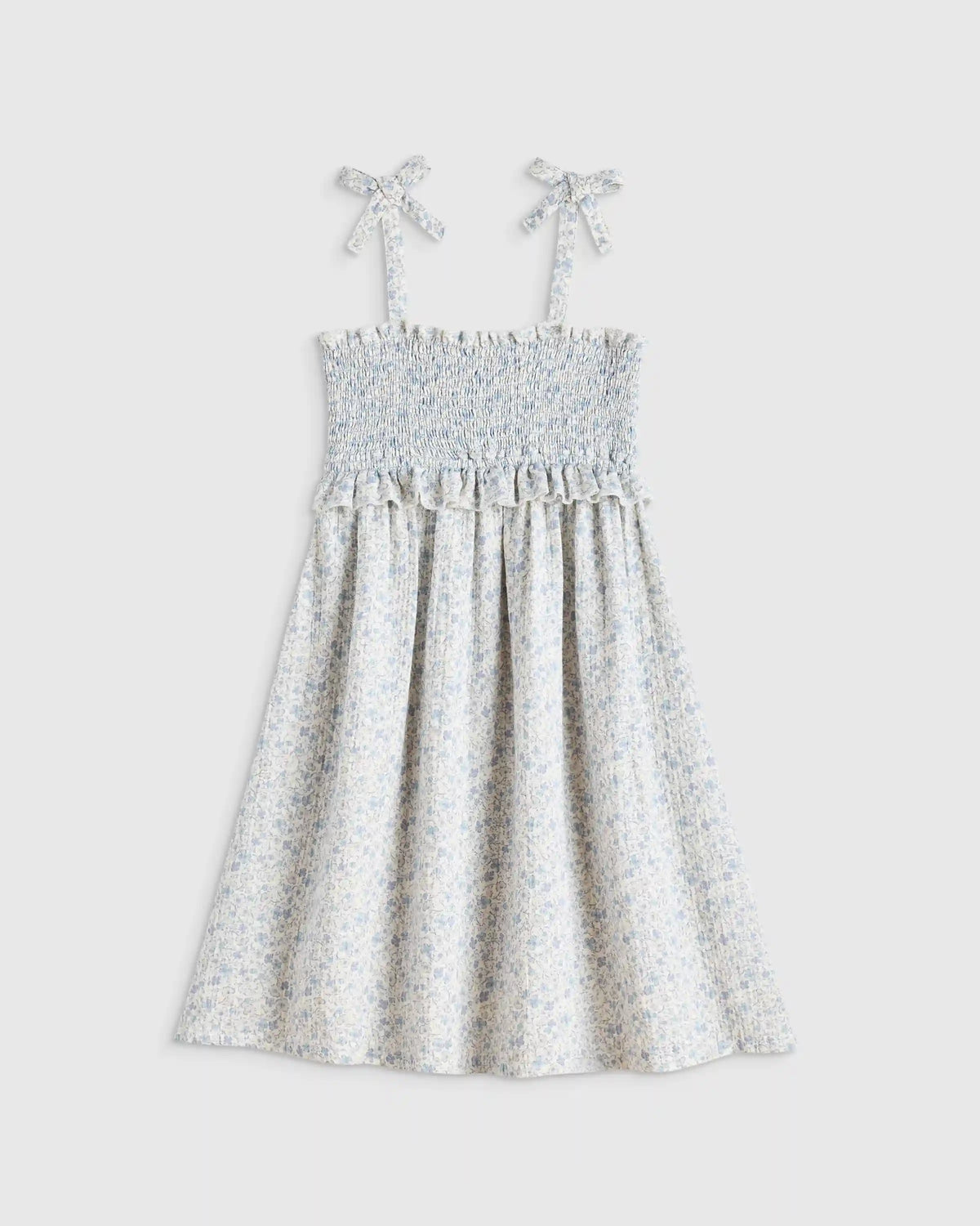 Girls Sleeveless Smocked Organic Cotton Gauze Dress