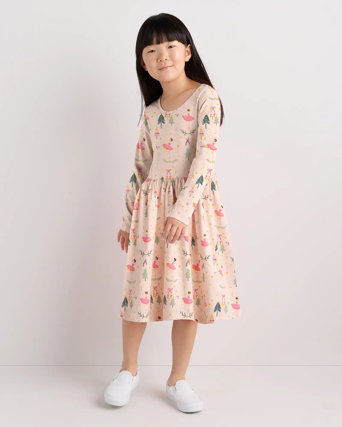 Organic Cotton Long Sleeve Skater Dress