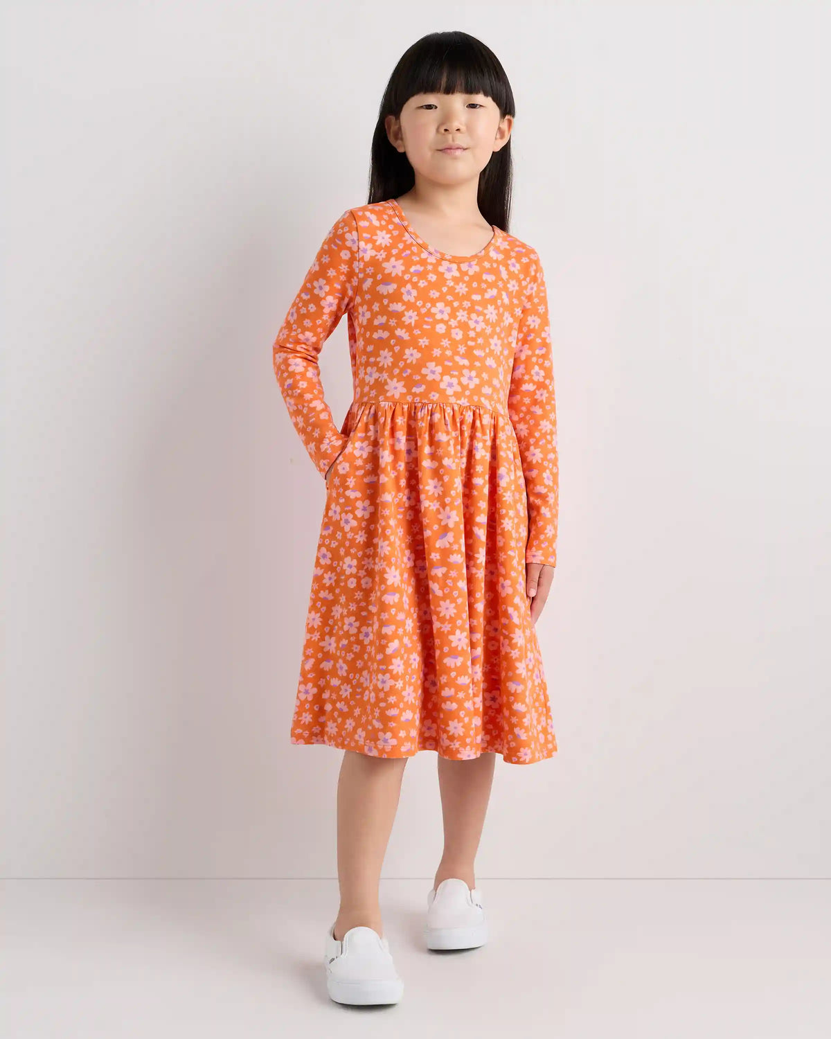 Organic Cotton Long Sleeve Skater Dress