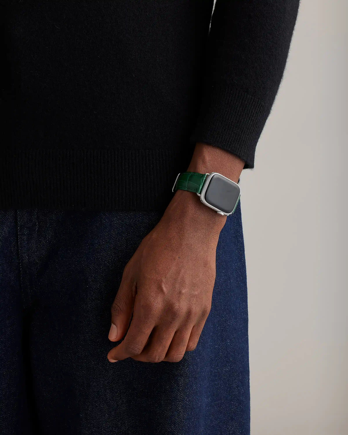 Croc-Embossed Leather Apple Watch Band