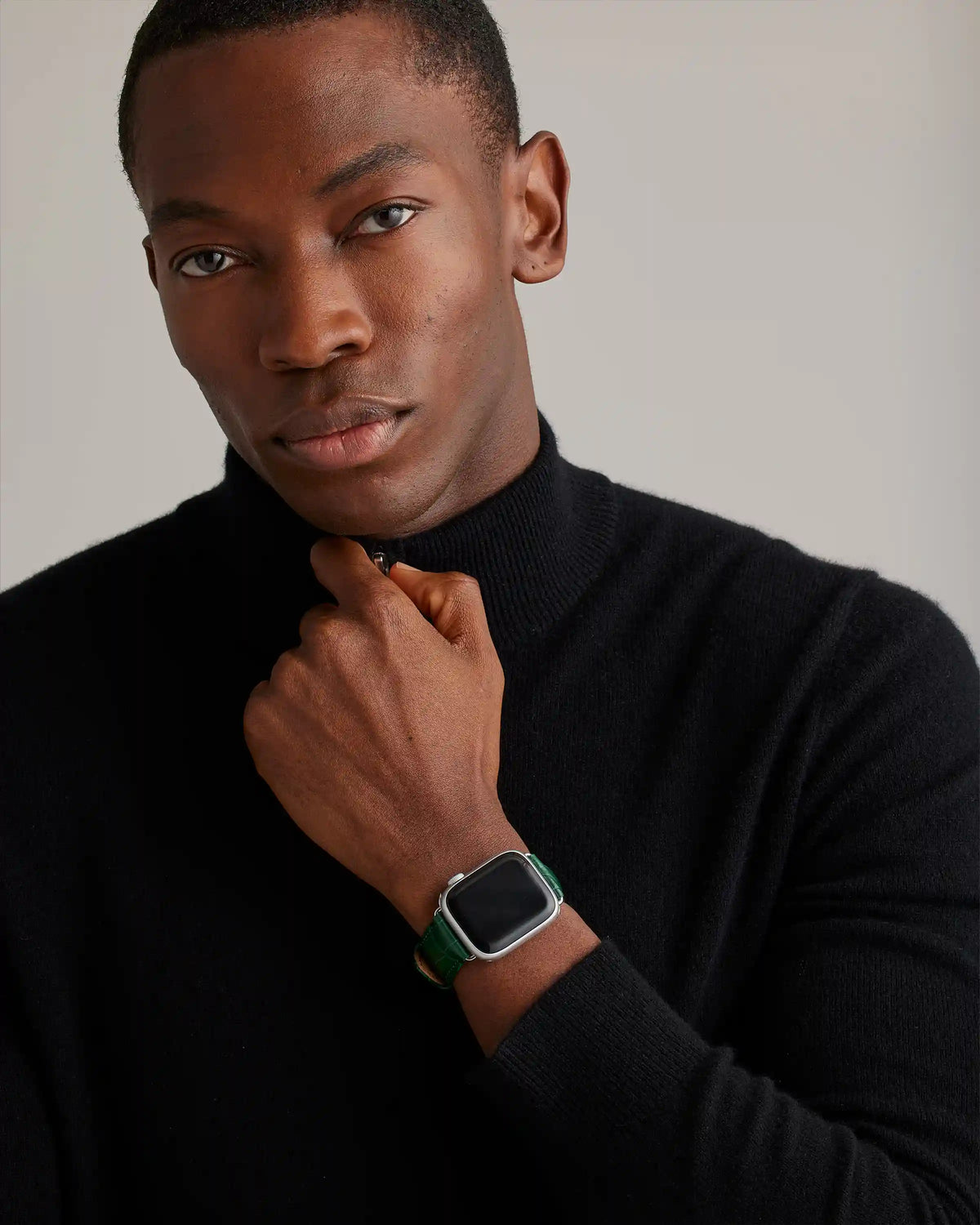 Croc-Embossed Leather Apple Watch Band