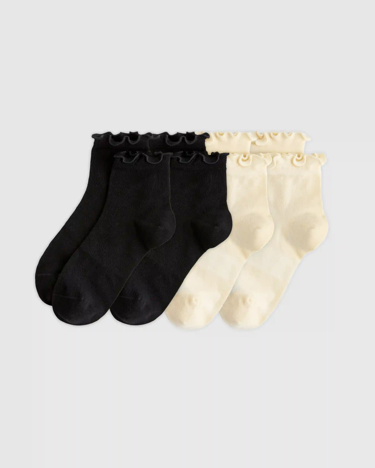 Everyday Lightweight Cotton Ruffle Quarter Crew Sock (4-pack)