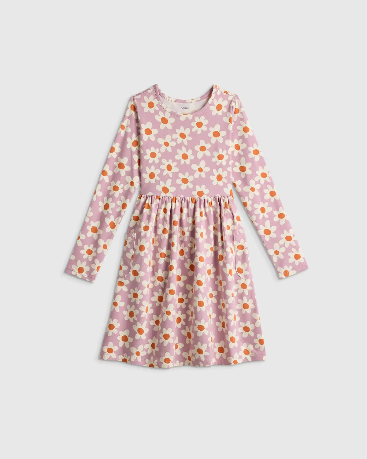 Organic Cotton Long Sleeve Fit and Flare Pocket Dress