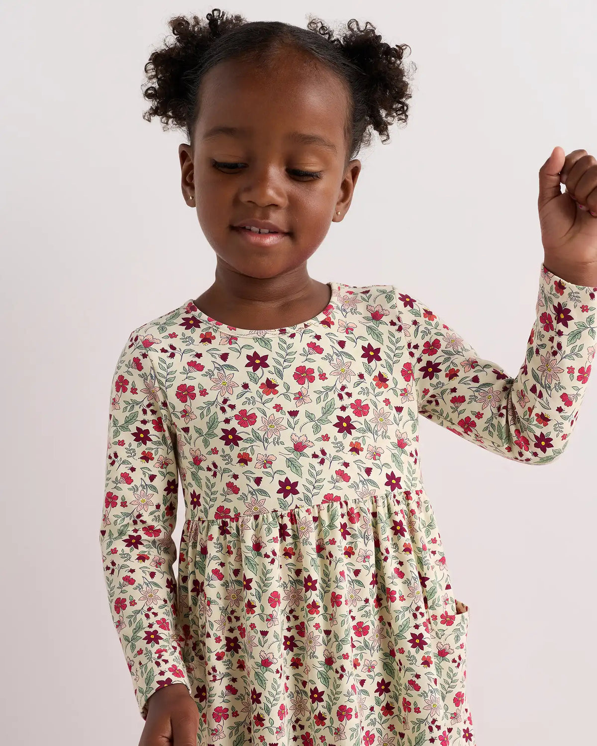 Organic Cotton Long Sleeve Fit and Flare Pocket Dress