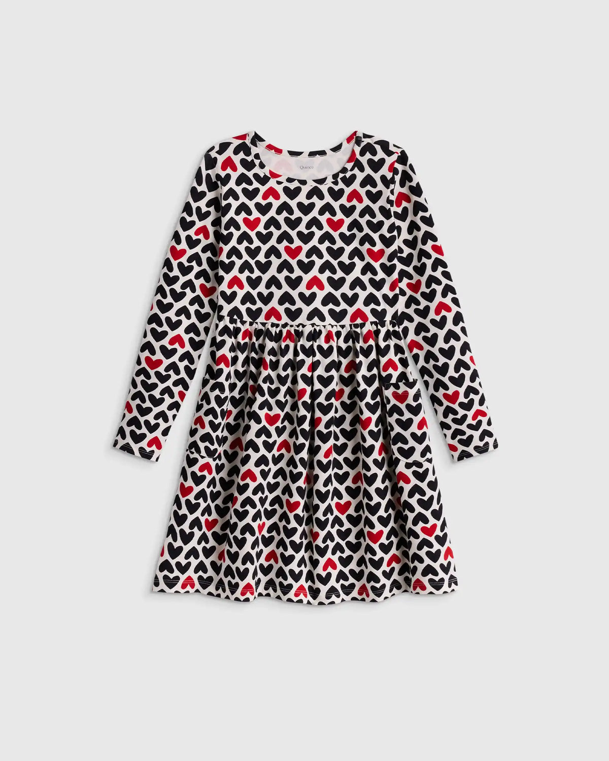Organic Cotton Long Sleeve Fit and Flare Pocket Dress