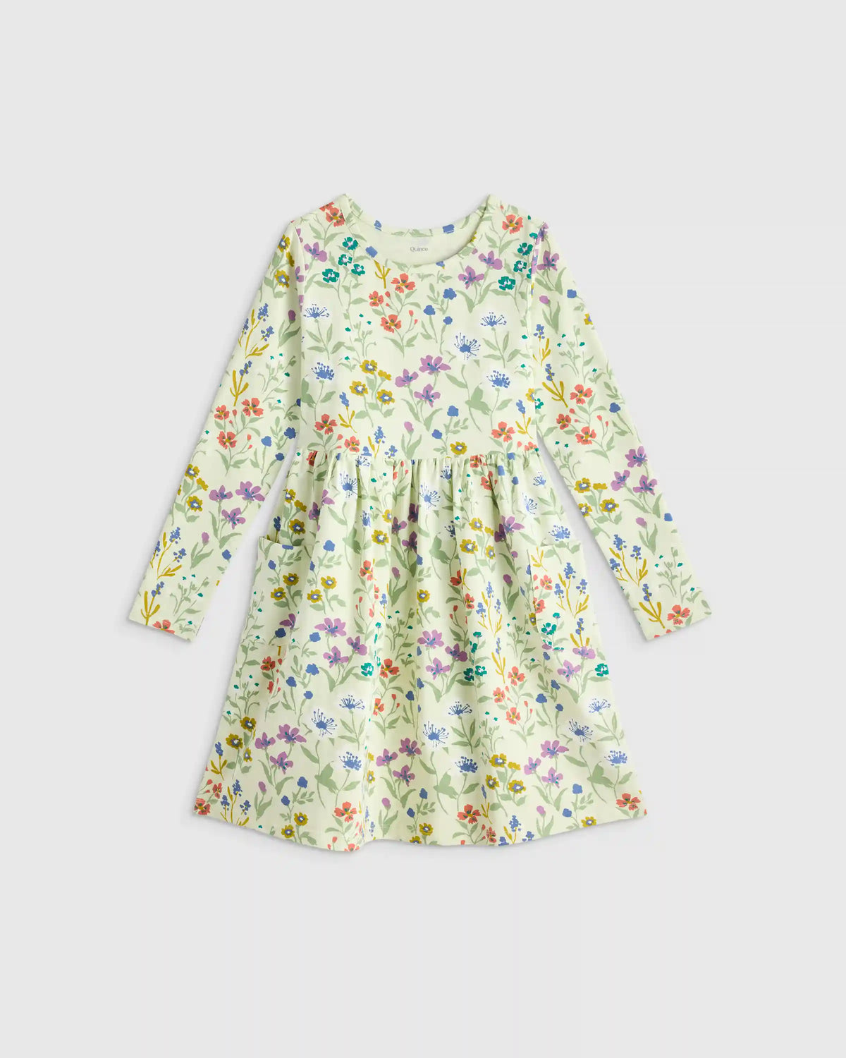 Organic Cotton Long Sleeve Fit and Flare Pocket Dress