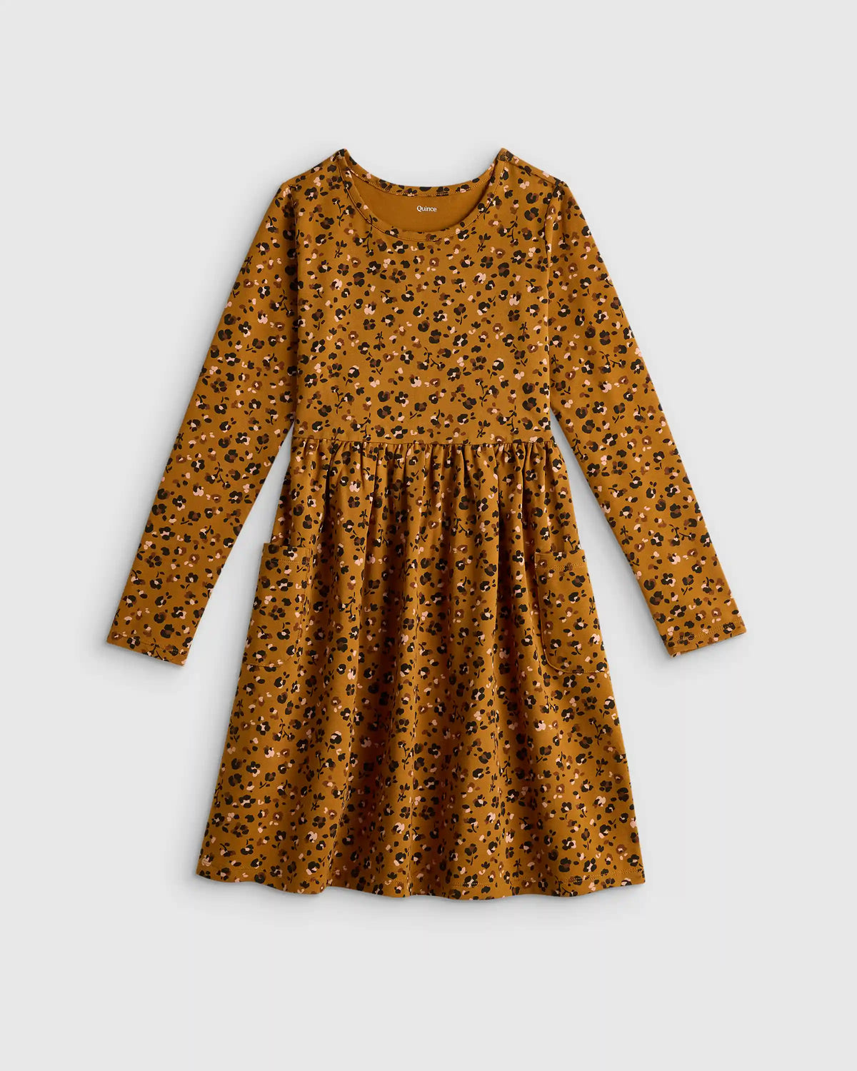Organic Cotton Long Sleeve Fit and Flare Pocket Dress