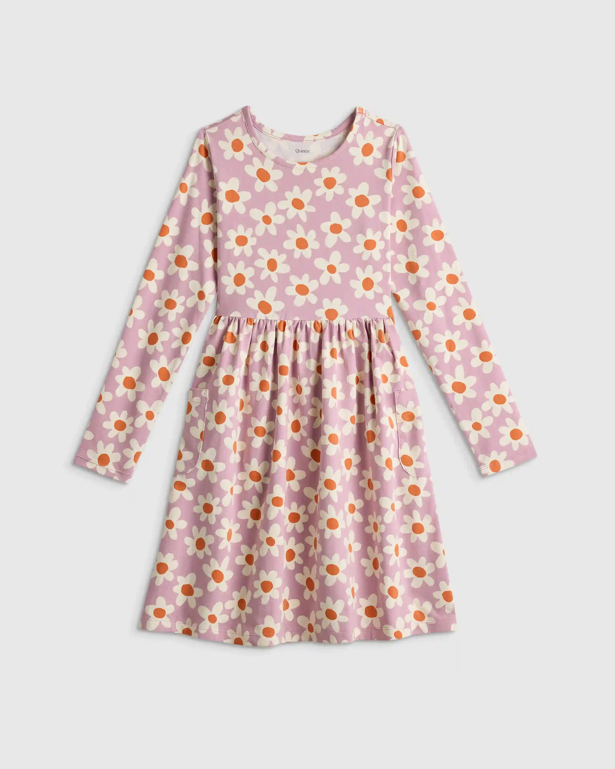 Organic Cotton Long Sleeve Fit and Flare Pocket Dress