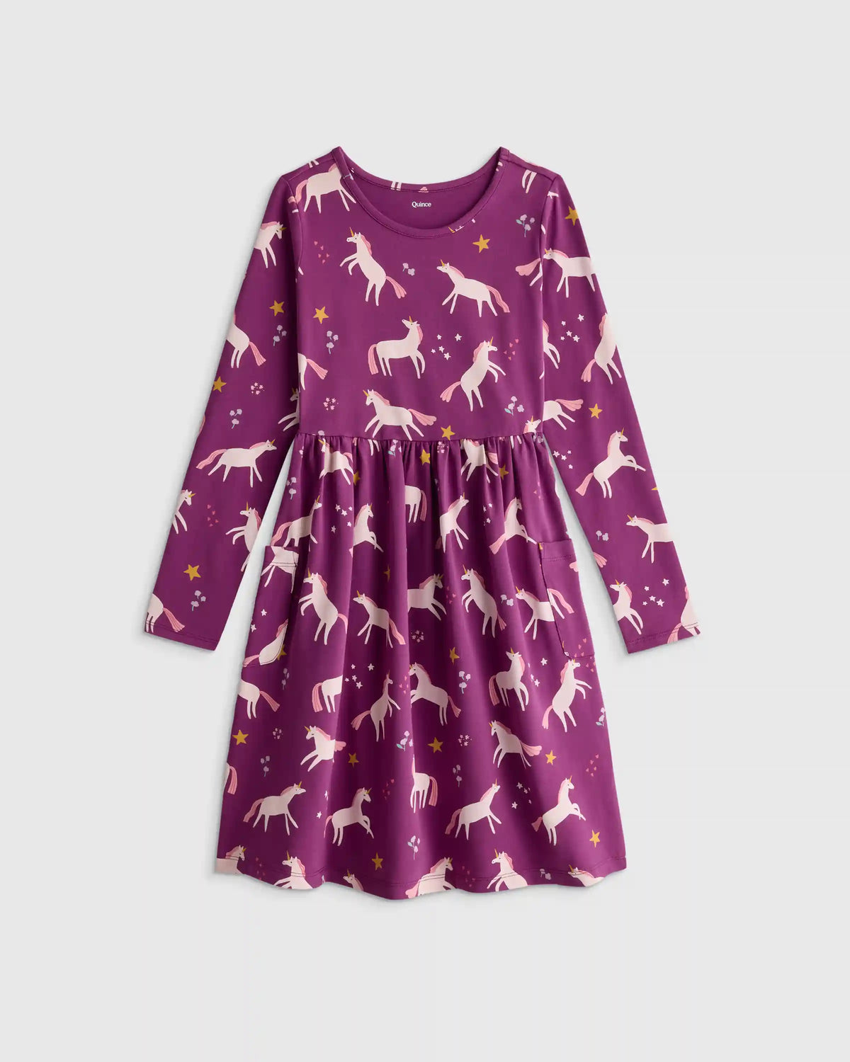 Organic Cotton Long Sleeve Fit and Flare Pocket Dress