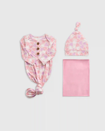 Bamboo Gown, Hat & Swaddle Layette Set