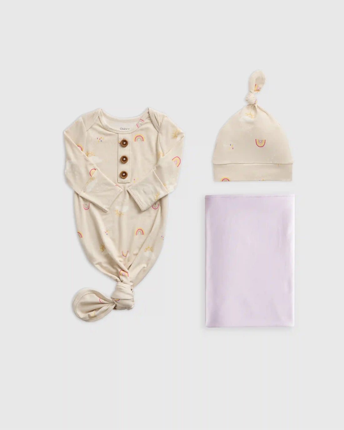 Bamboo Gown, Hat & Swaddle Layette Set