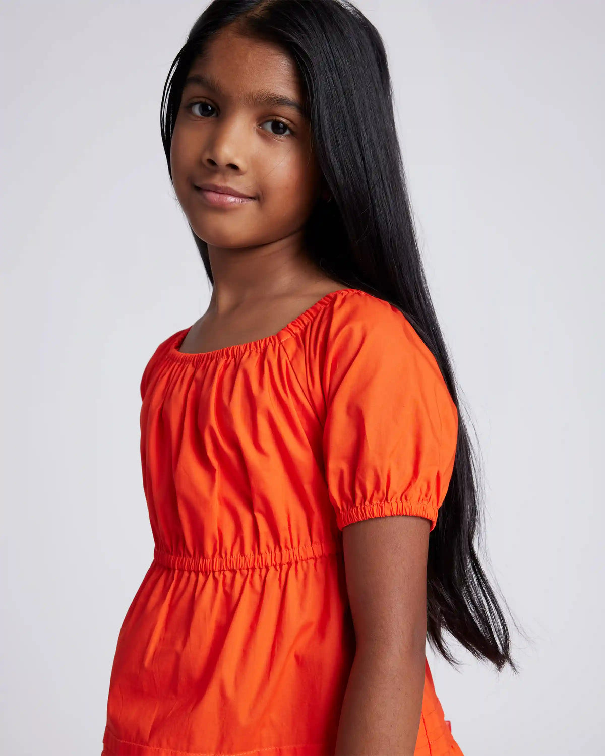 100% Organic Cotton Poplin Tiered Dress