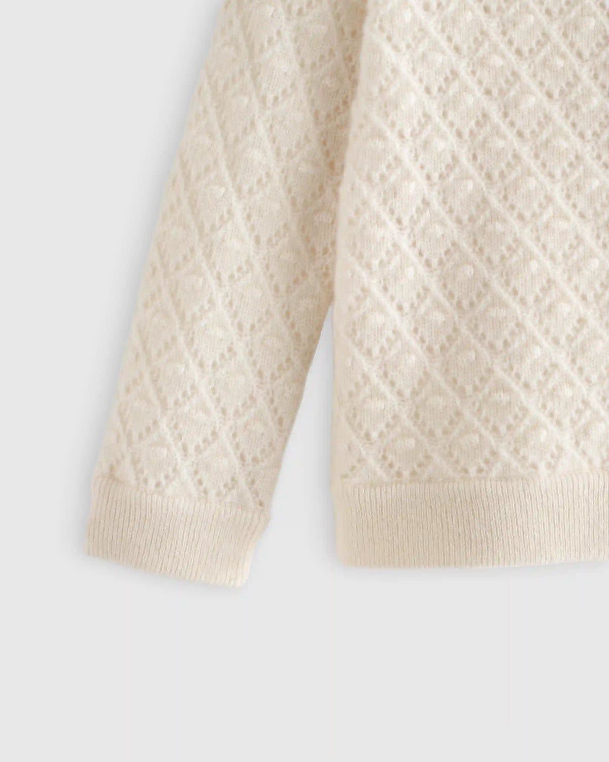 Washable Cashmere Pointelle Cardigan