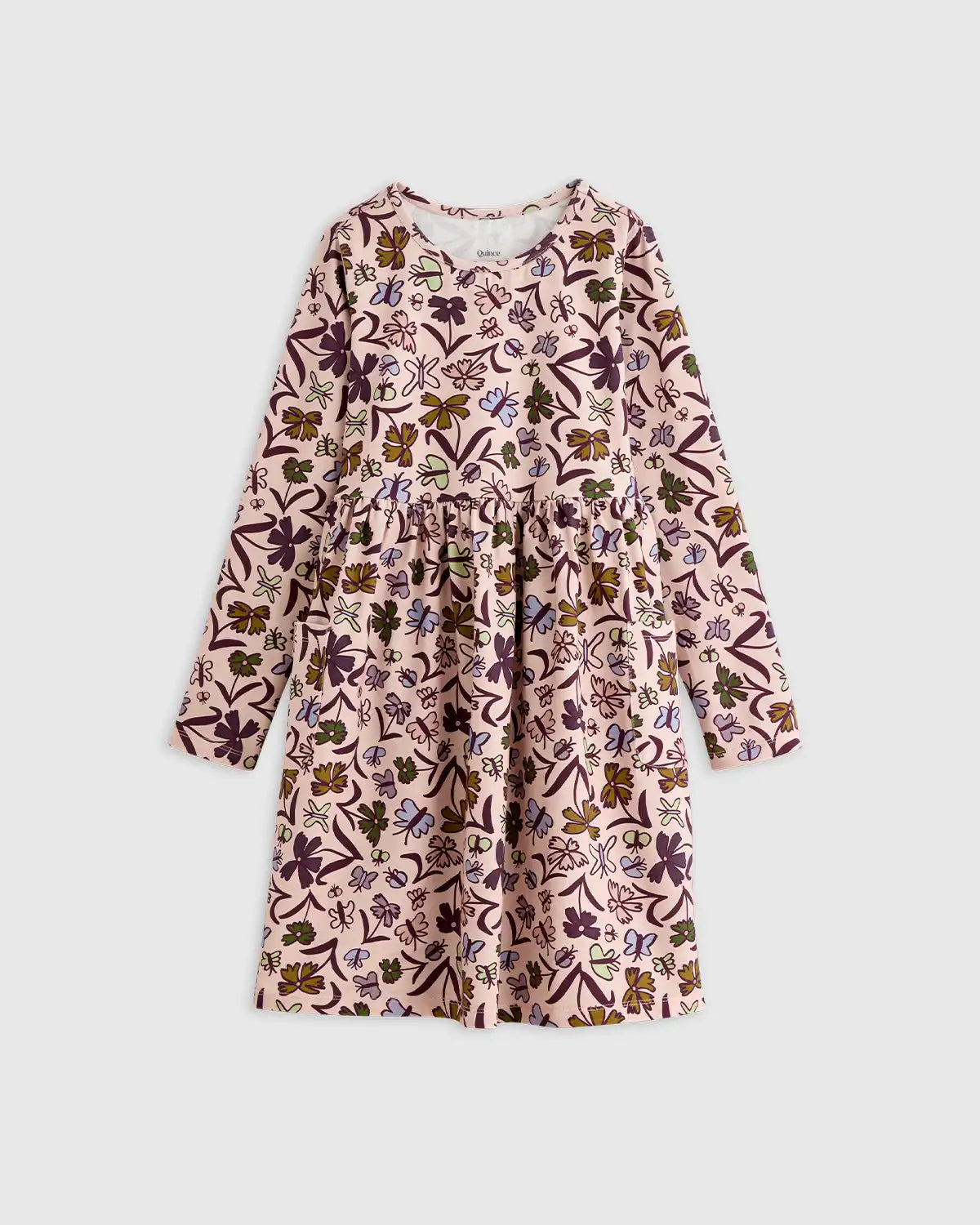 Organic Cotton Long Sleeve Fit and Flare Pocket Dress